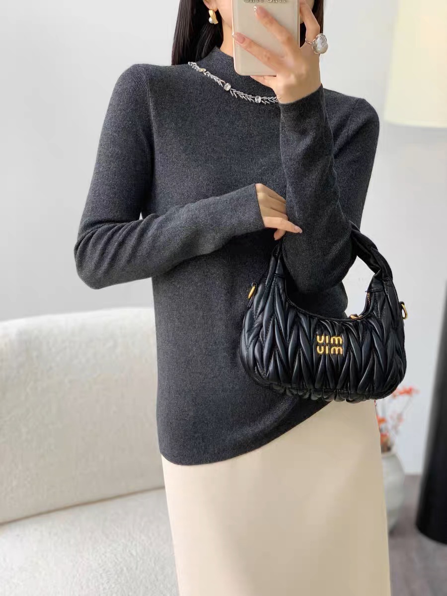 璀璨星光--法式钻链气质羊毛针织衫女秋冬新款打底衫