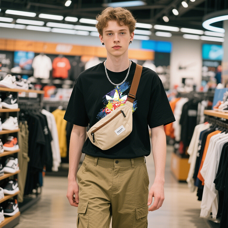 潮牌美式T恤潮流痞帅印花男款夏圆领宽松休闲短袖