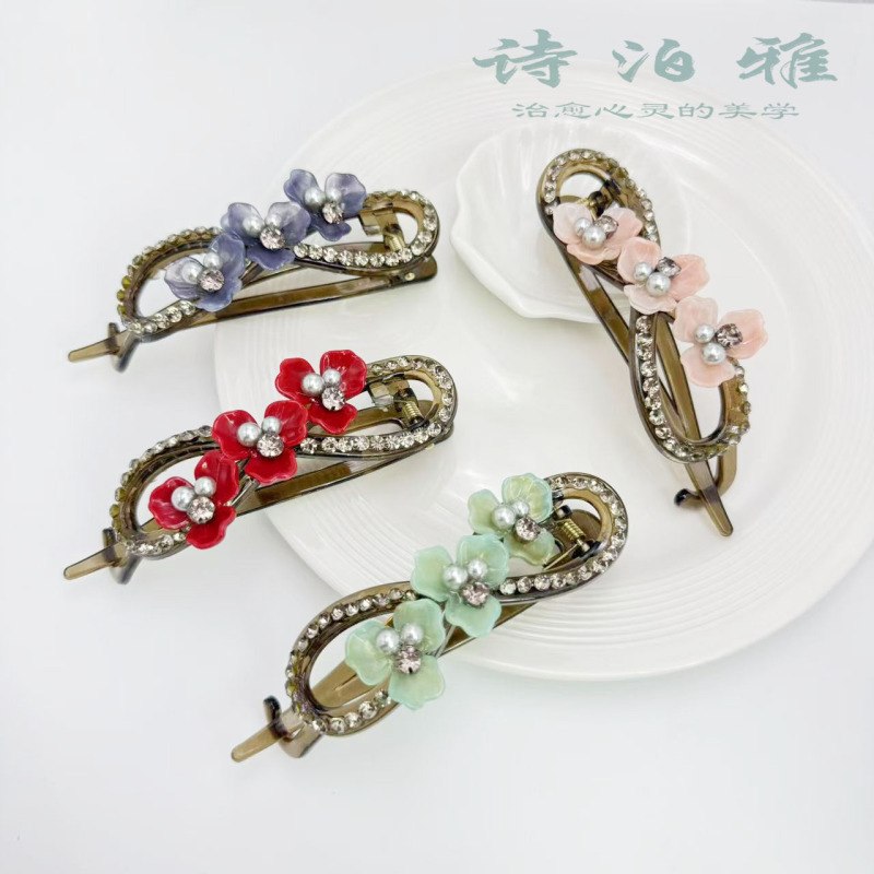 诗泊雅 扭扭夹发夹女2025新款高端盘发不硌头一字横夹子