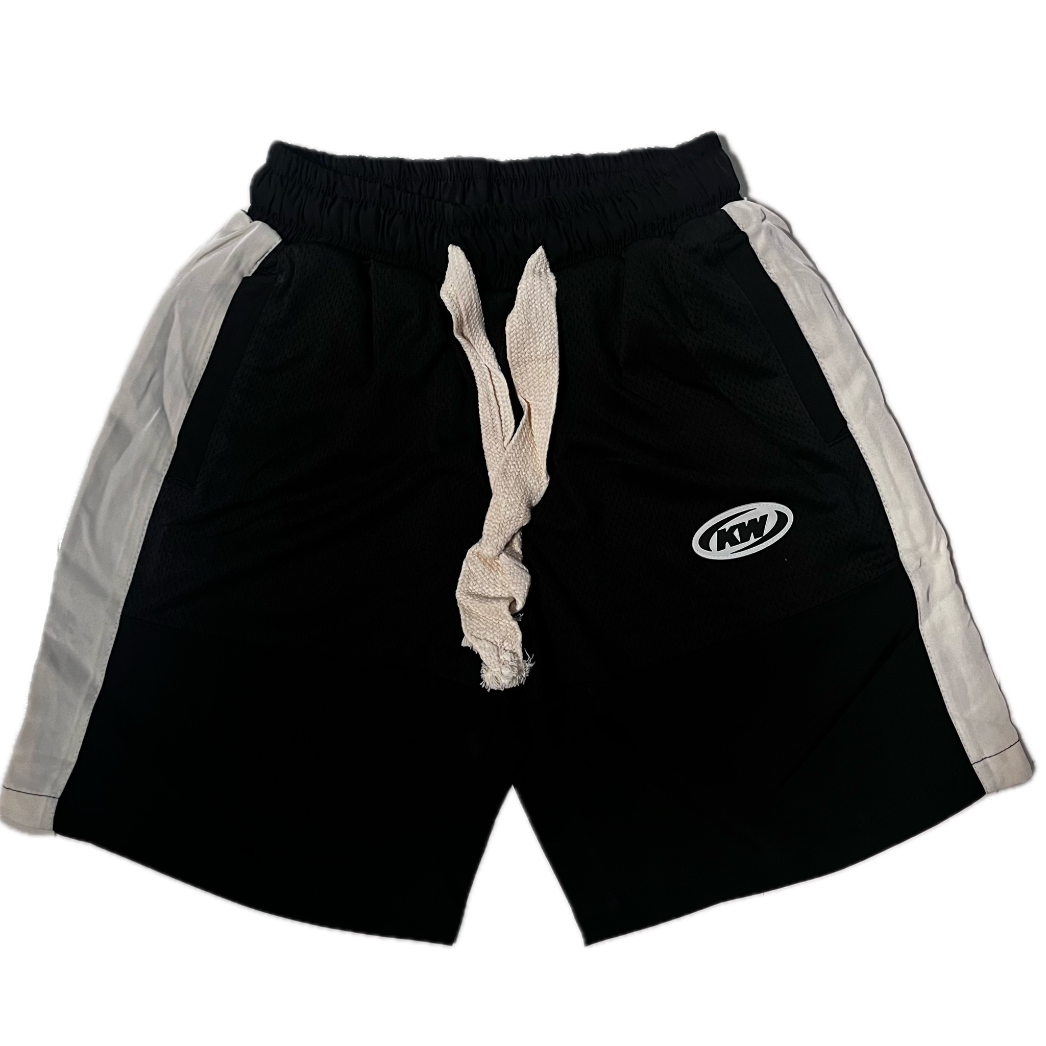 速干网布拼色休闲短裤男款时尚潮流百搭宽松直筒五分裤132