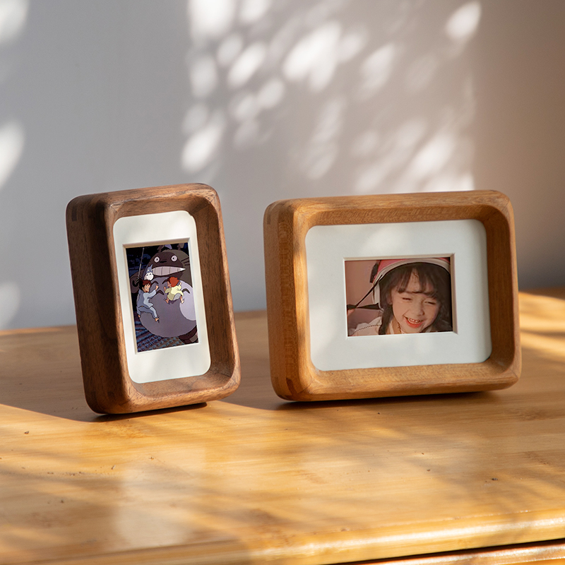迷你实木结婚登记照相框纪念收藏摆台可定制照片打印
