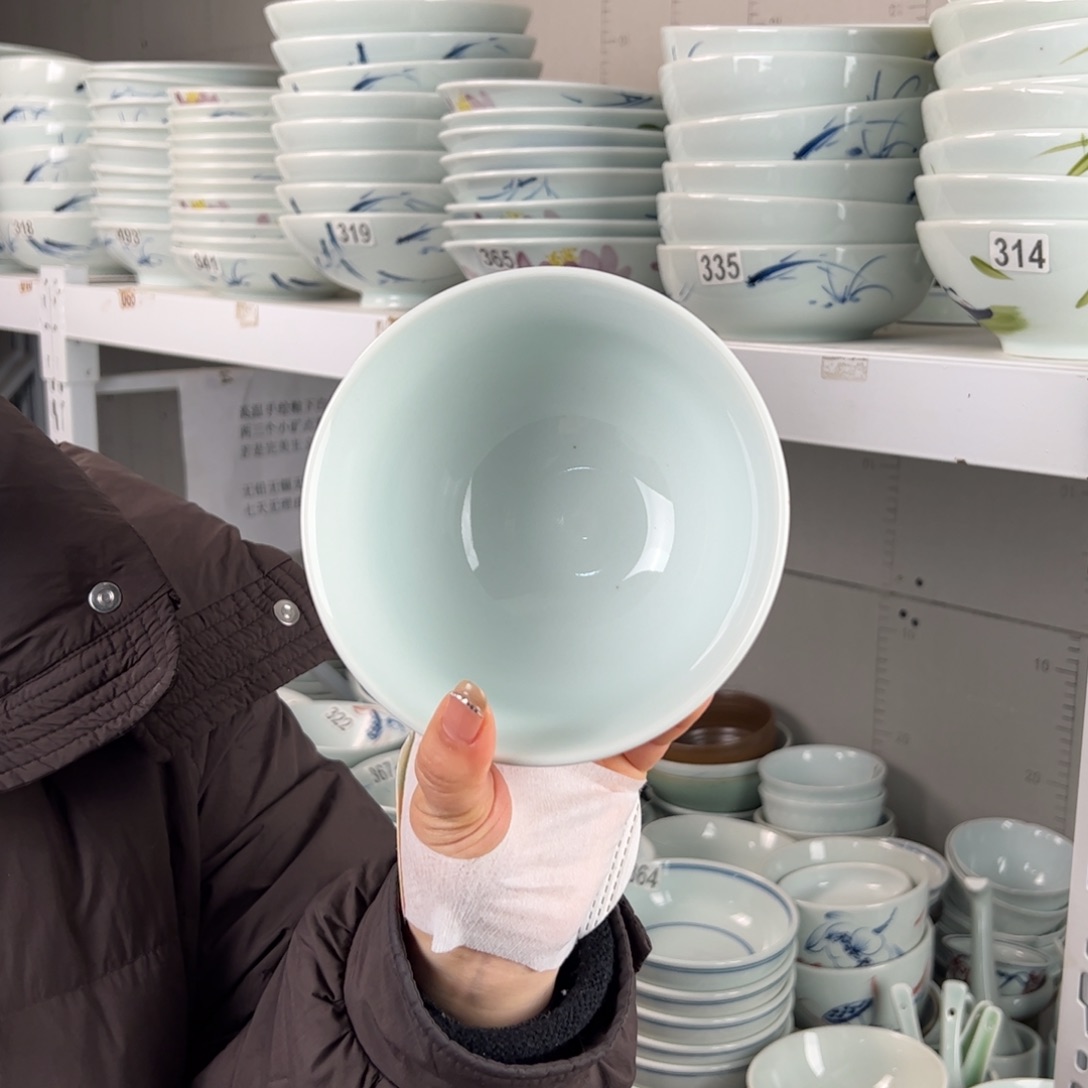 微瑕手绘6寸小足面碗（随机图案单只装）