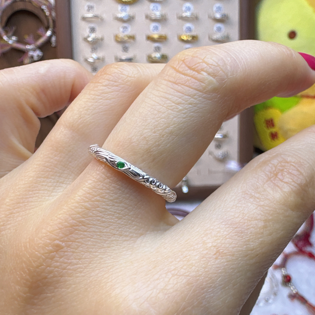 足银戒指 足银戒指  熔岩之恋情侣对戒精美小众可调节生日礼物