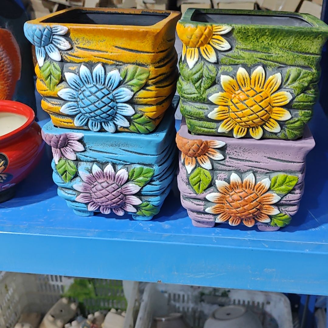 红陶吸水透气的白陶花盆凑满12发货