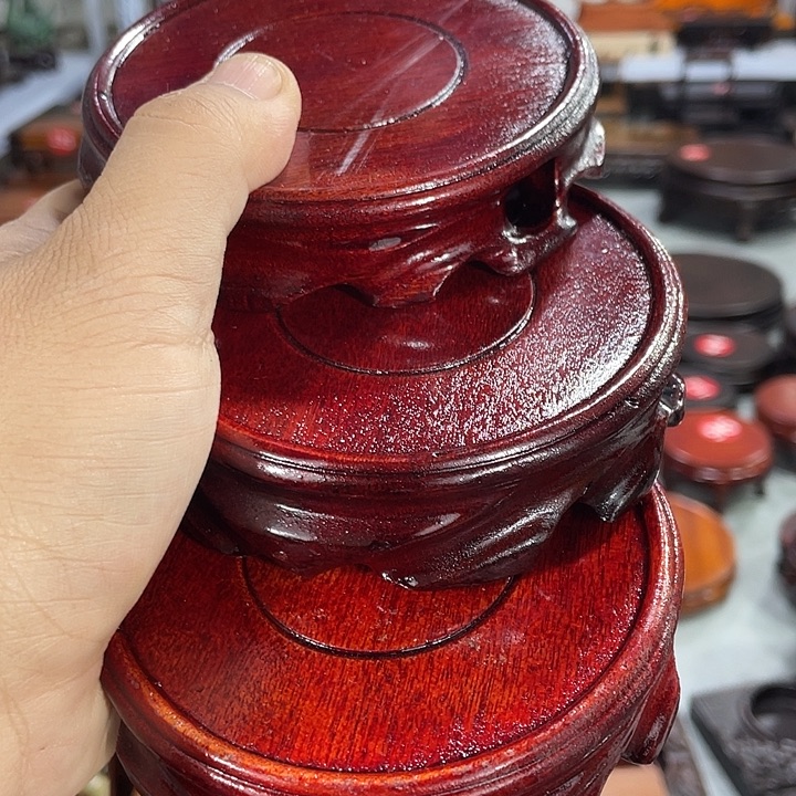 紫砂红木底座工艺品红木底座工艺品3个