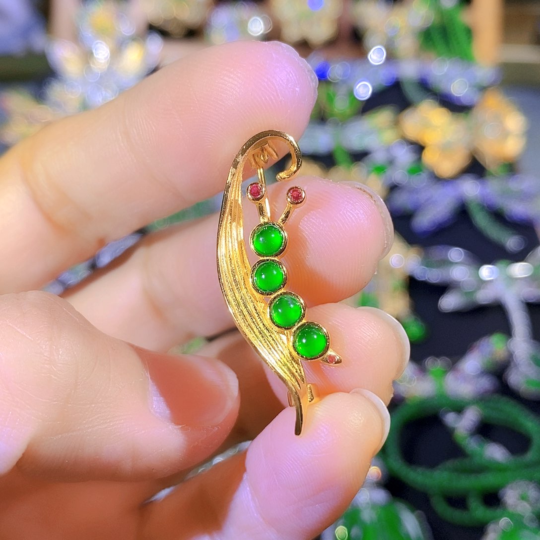 吊坠(不含链)银S925镶嵌翡翠