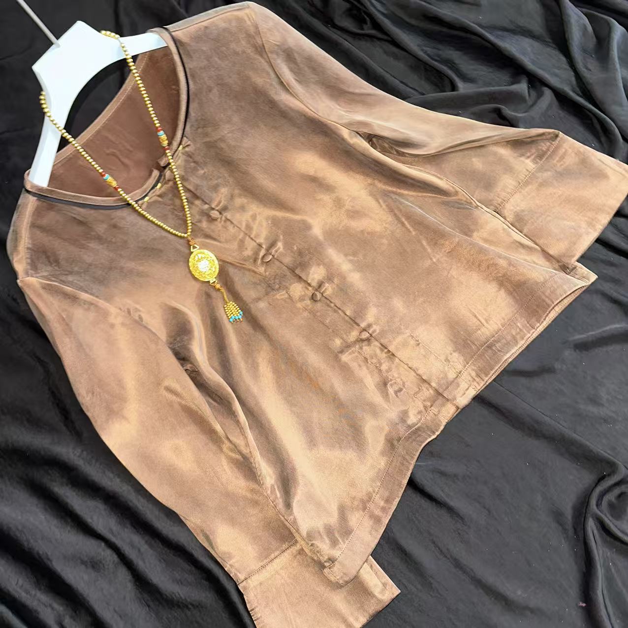 0191-常熟新中式气质百搭长袖系扣三色大王段日常女士外套