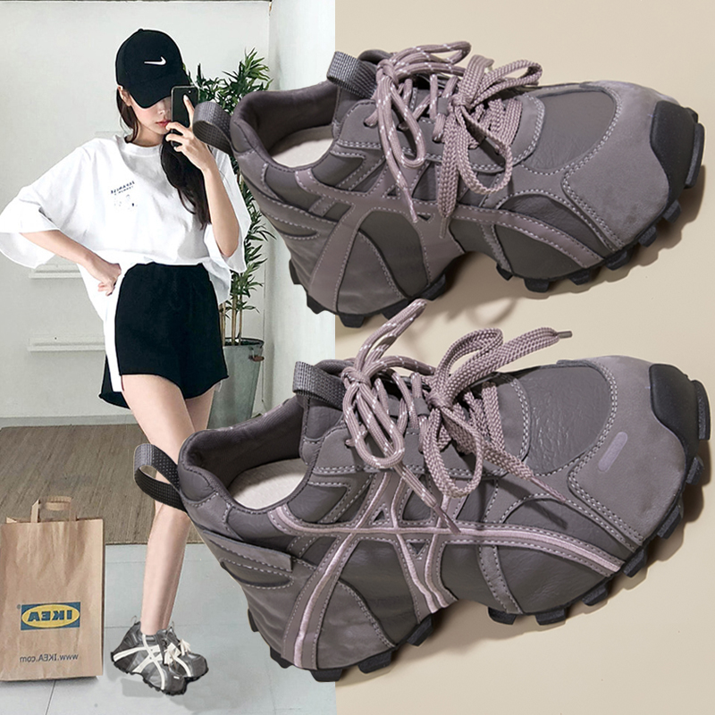 吸模底2025秋冬新款小个子超厚底内增高软底加绒运动老爹鞋女潮