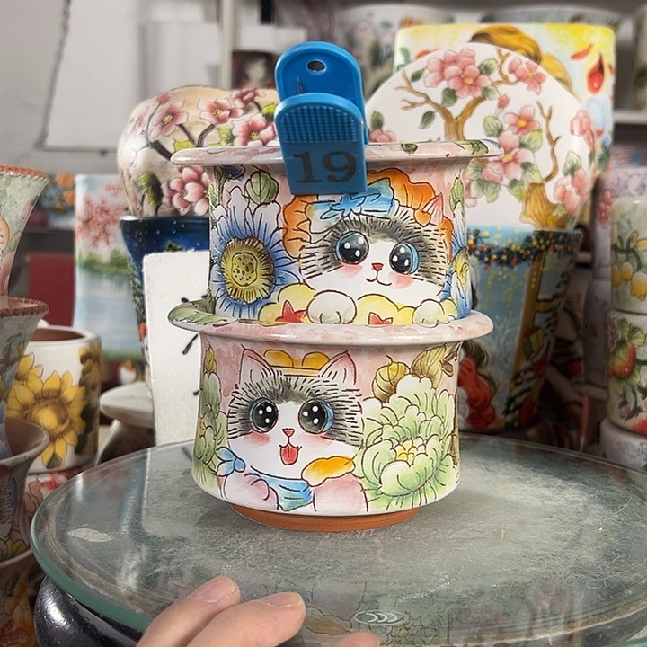 满38包邮景德镇手绘花盆性价比超高