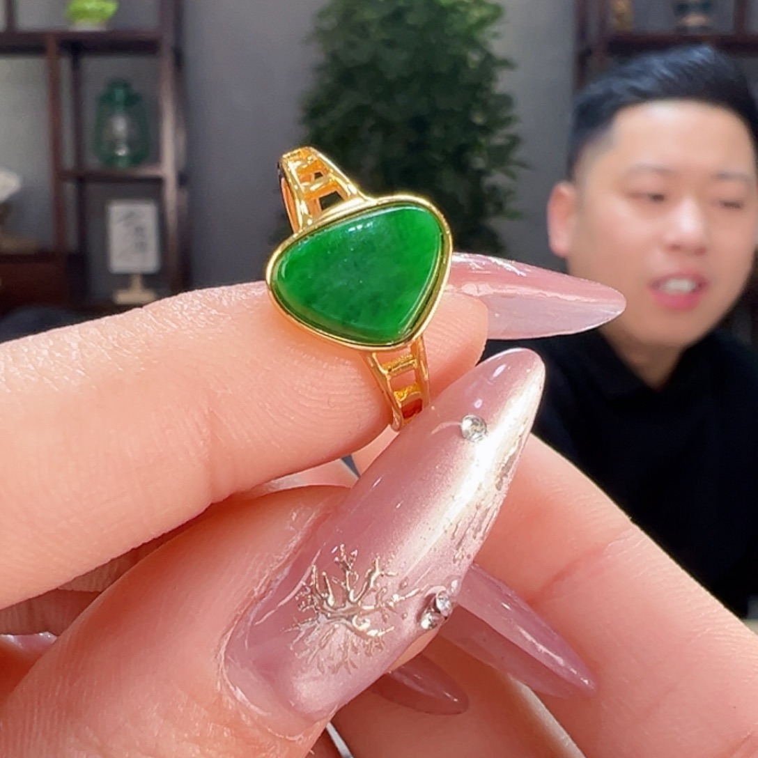 翡翠戒指银S925镶嵌戒指13