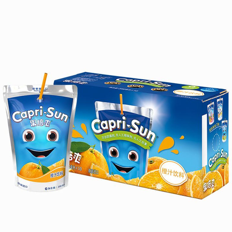 【10袋装】果倍爽果汁饮料200ml袋装