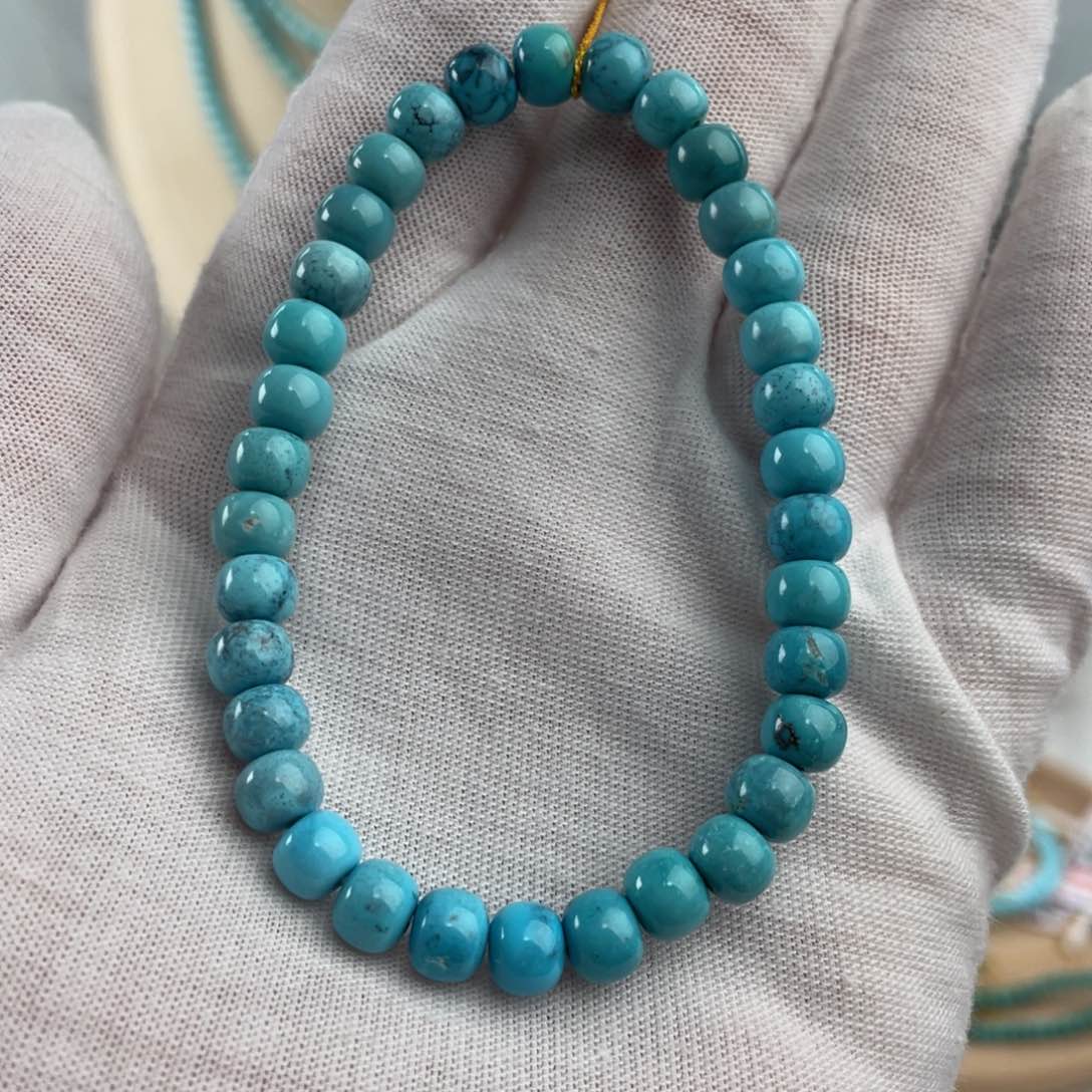 绿松石手链未镶嵌莫兰迪色手串卡6+