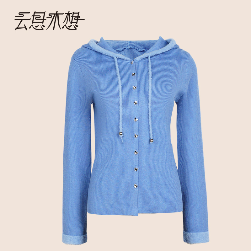 Ysimo-X云思木想 灵蝶仙子 秋冬新款抽绳连帽休闲毛针织衫14355