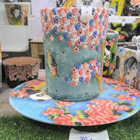 红泥花盆景德镇陶瓷