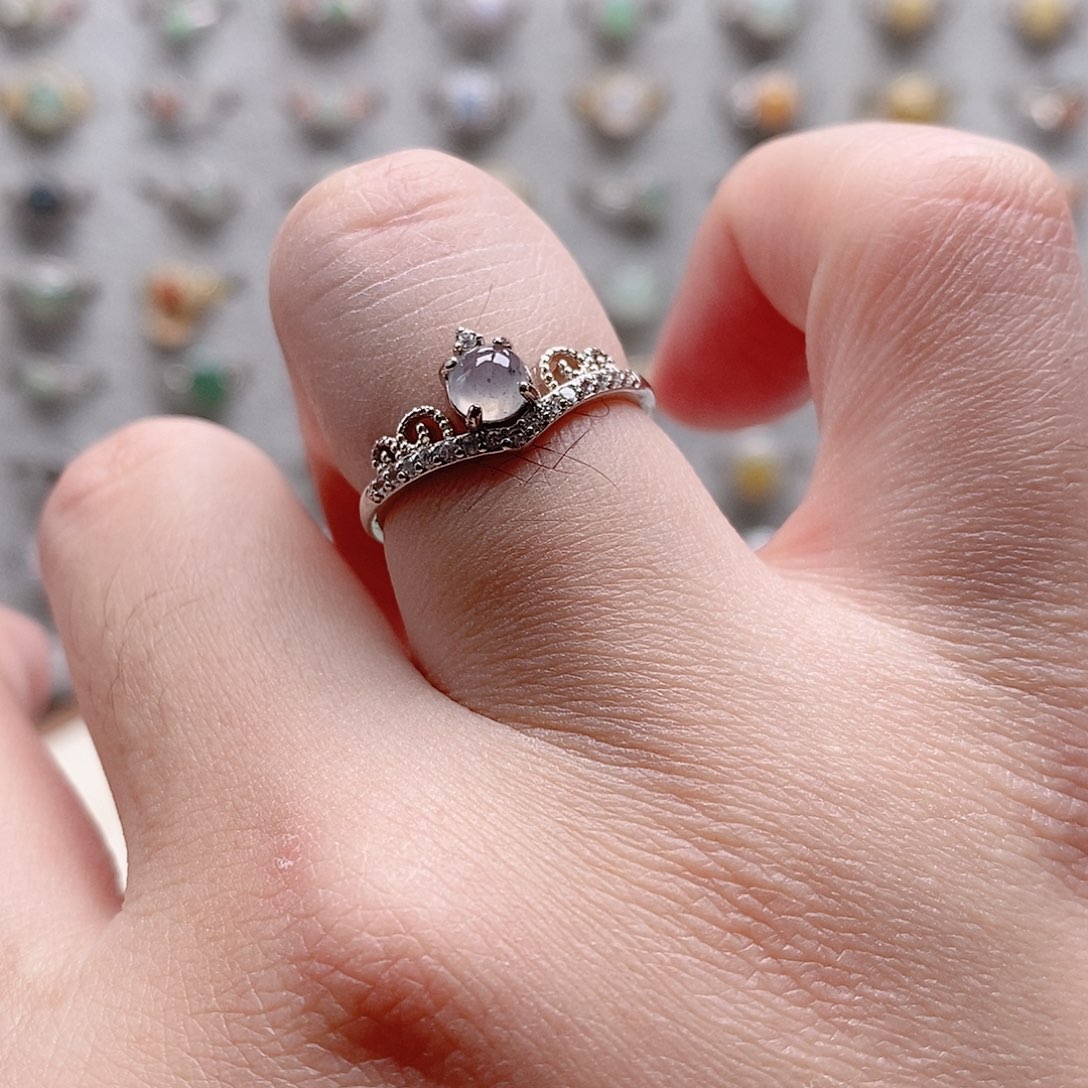 翡翠银S925镶嵌戒指