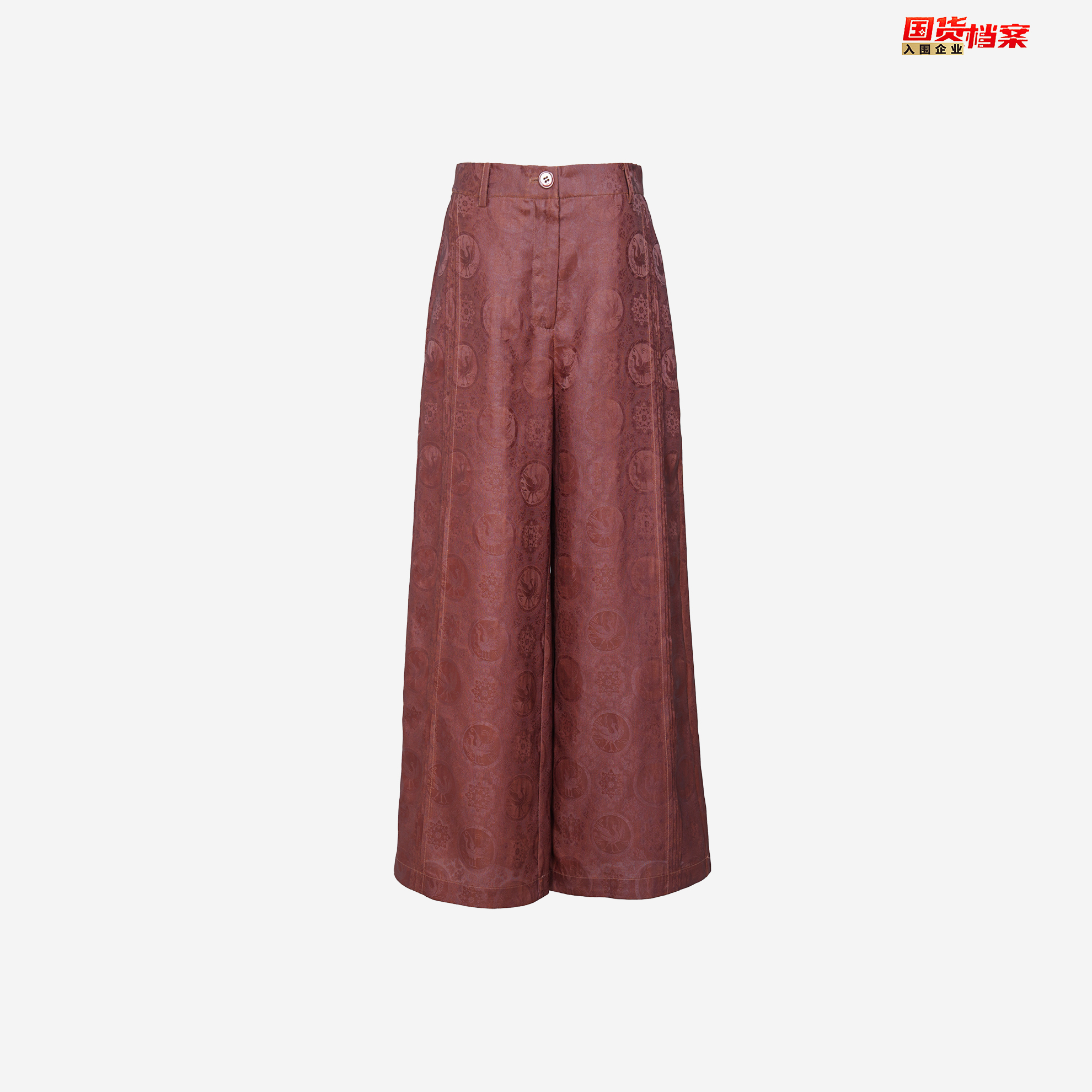 【万象有衣】小三足金乌-香云纱花萝显高显瘦直筒裤-8832