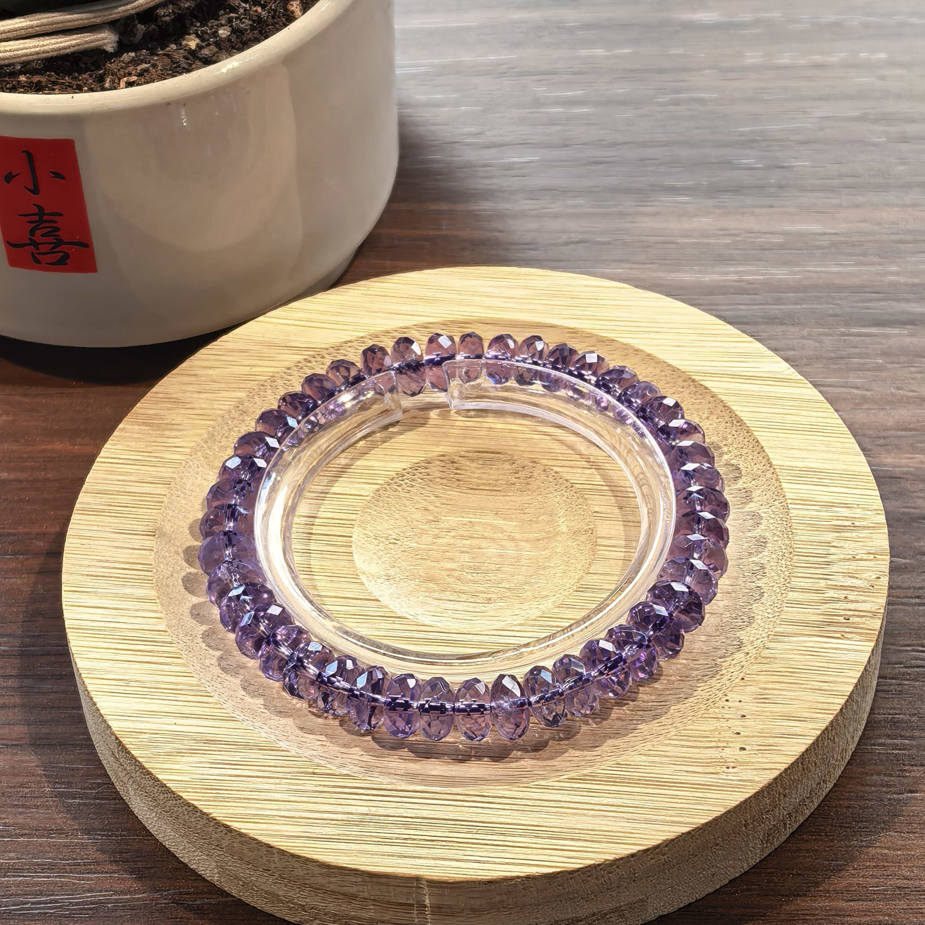 【收藏级】全净体巴西紫水晶算盘珠刻面盘珠车轮适合收藏作礼物必选