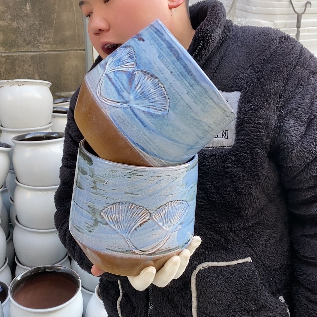 紫砂花盆瑕疵口17高17