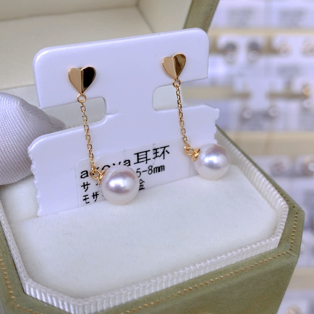 海水珍珠耳饰18K金镶嵌