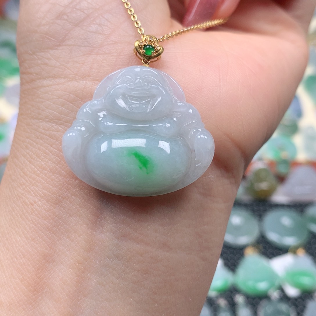 【闪购商品】翡翠18K金镶嵌吊坠(不含链)