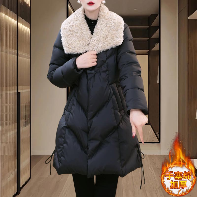 韩版气质高级感加厚棉服女2026年新款冬季宽松保暖中长款棉袄外套