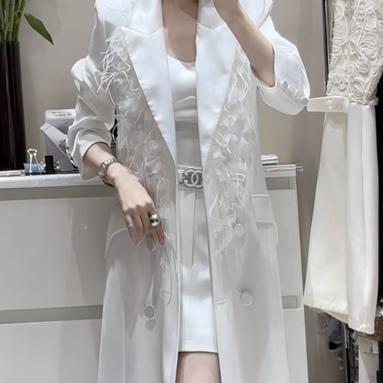气质女主风格重工时尚高级感长款风衣外套轻奢风