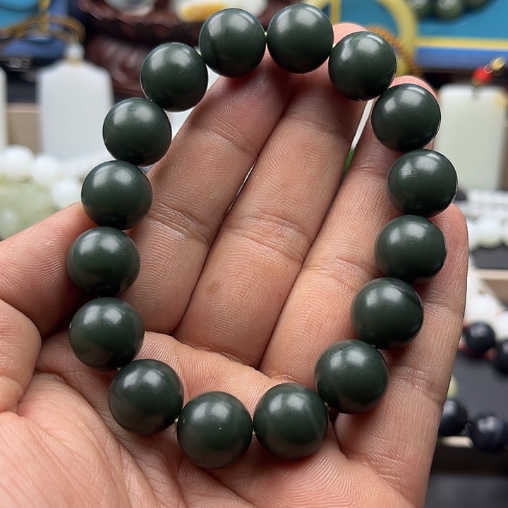 和田玉手串未镶嵌飘*