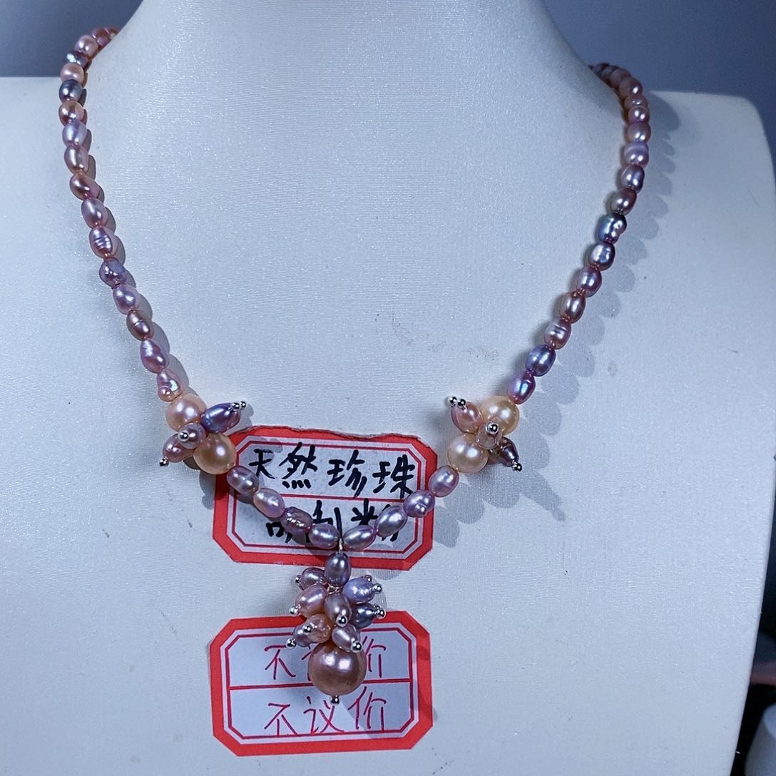 淡水珍珠颈饰银S925镶嵌