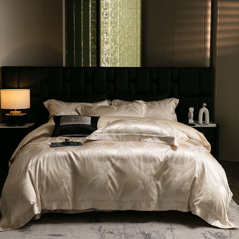 【高奢款】春夏季100支澳棉贡缎提花床盖四件套夹棉款轻奢酒店欧式