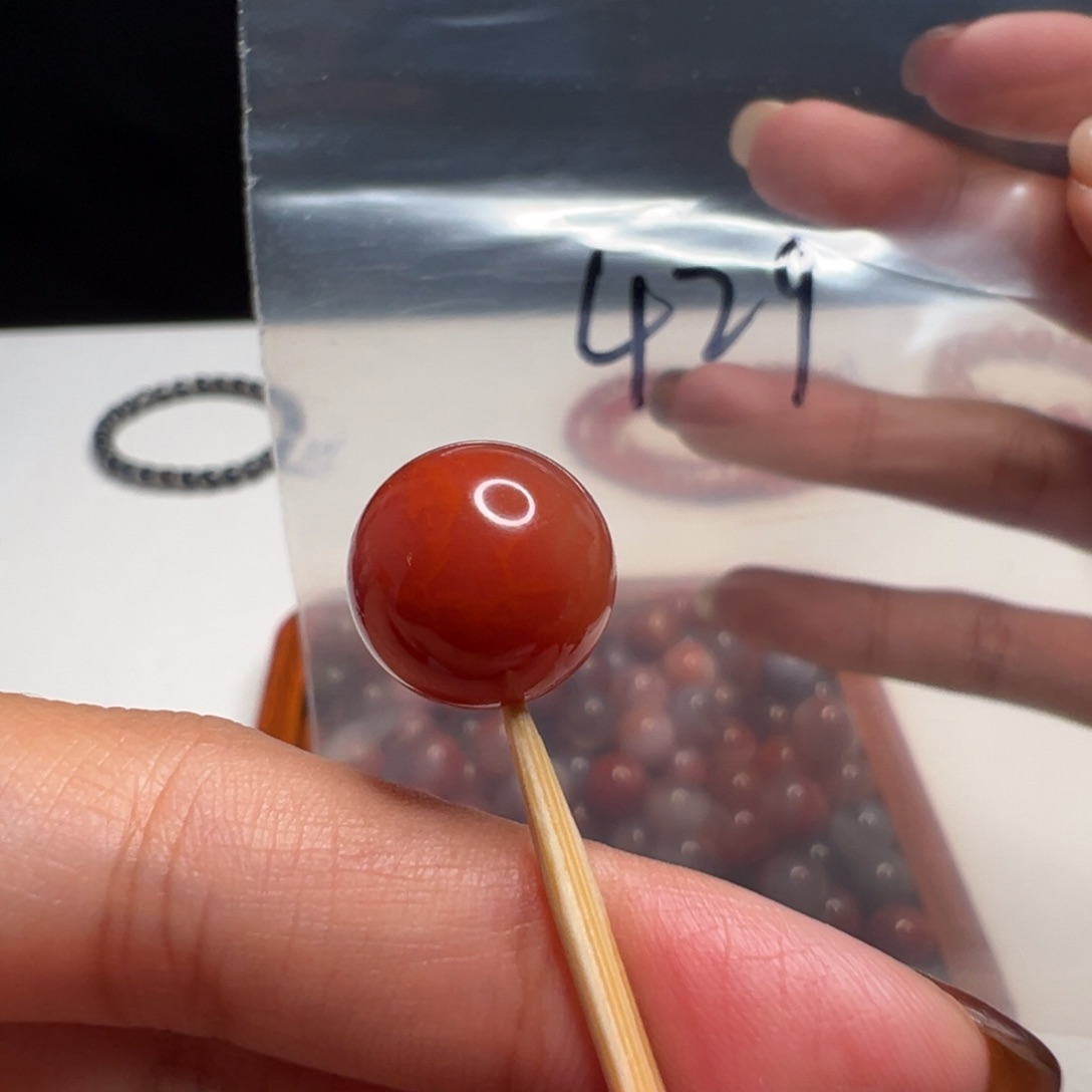 未镶嵌南红玛瑙南红玛瑙429号凉山单珠12.5+mm
