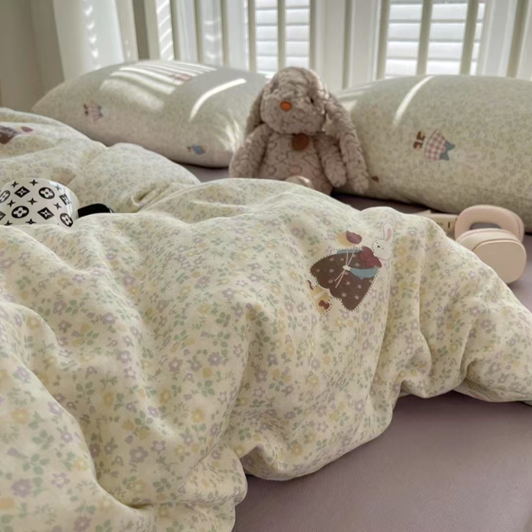 【小兔莉莉夏凉被】150四季柔软透气云纱棉夏凉春秋被