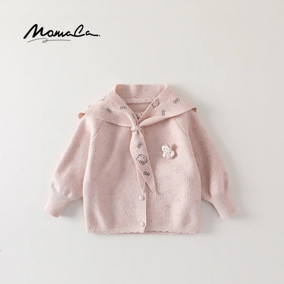 MOMOCO童装新款秋季女宝可爱满印小猫披肩毛衣女童77730580013