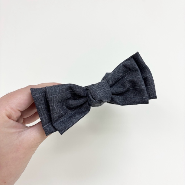 L576夕洛灰色蝴蝶结丸子夹抓夹甜美日韩抓夹简约头饰韩版双面