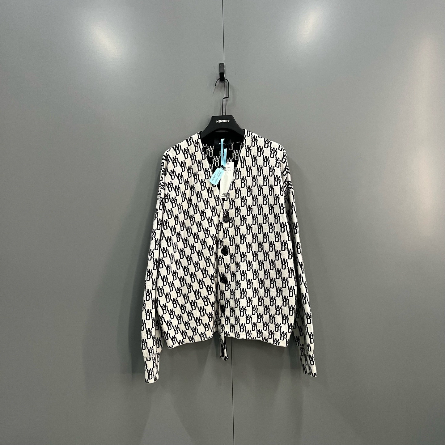 95新 maje jp1206 WE11DONE 字母logo针织开衫 L 207697