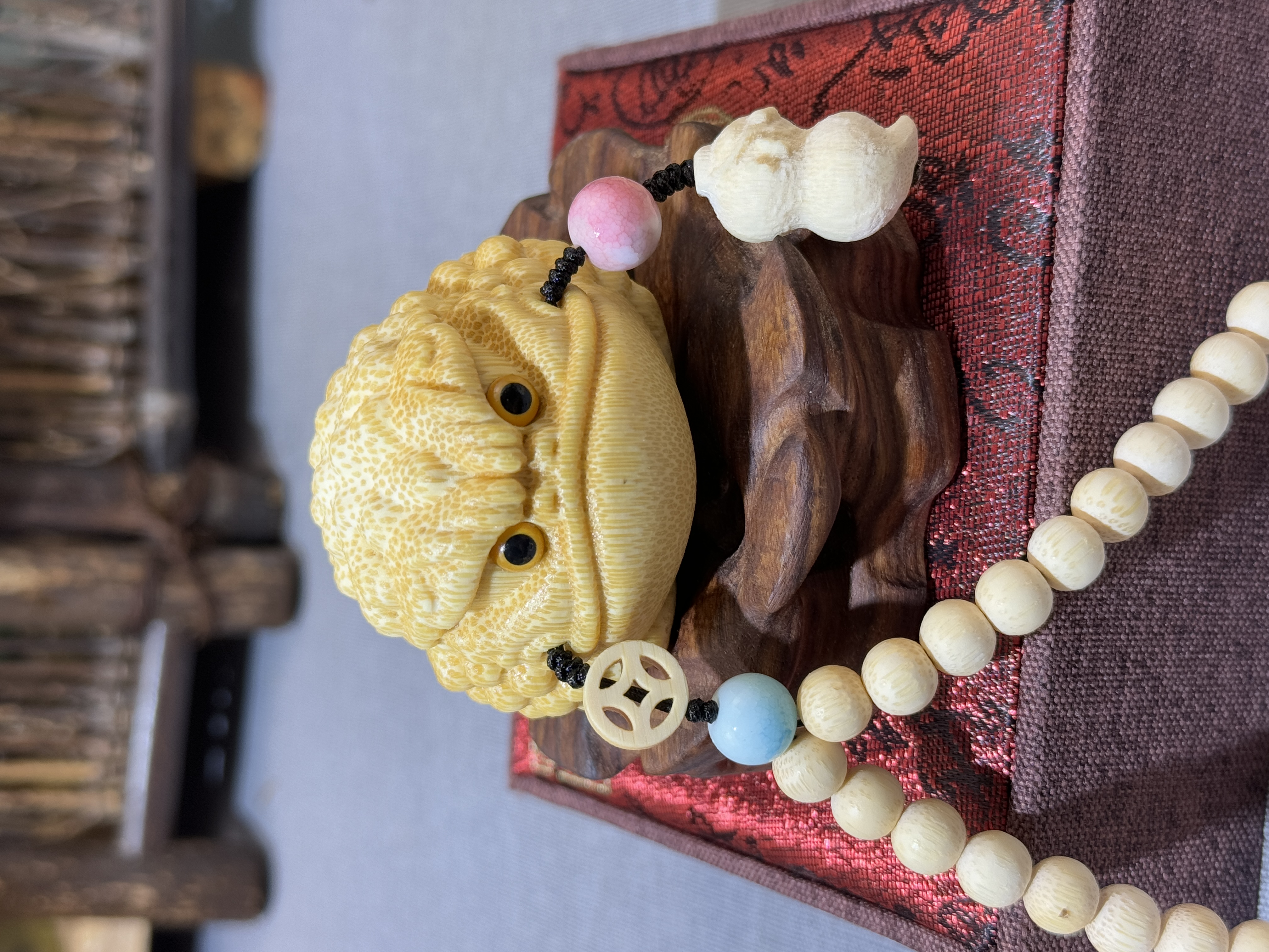 高货龙血金丝竹雕刻5+恶霸大金蟾手把件解压招财配饰送油刷手套