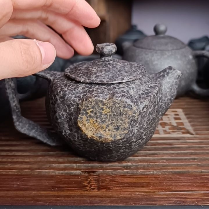 砖雕E*手工雕刻豹纹透光随行壶