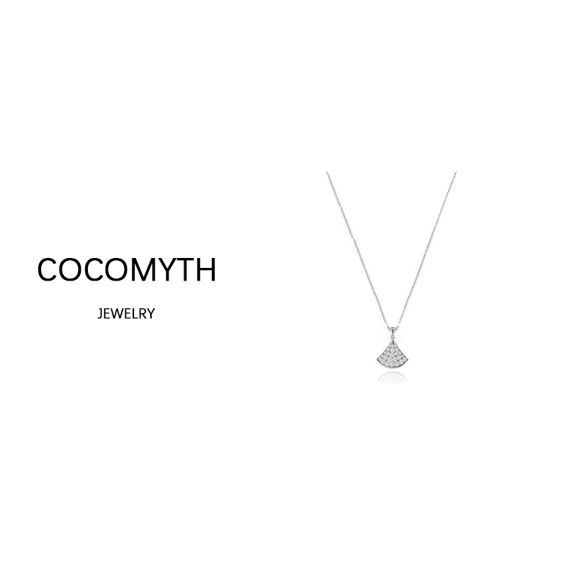 COCOMYTH 镀K金轻奢时尚满Z银色小裙子项链D527