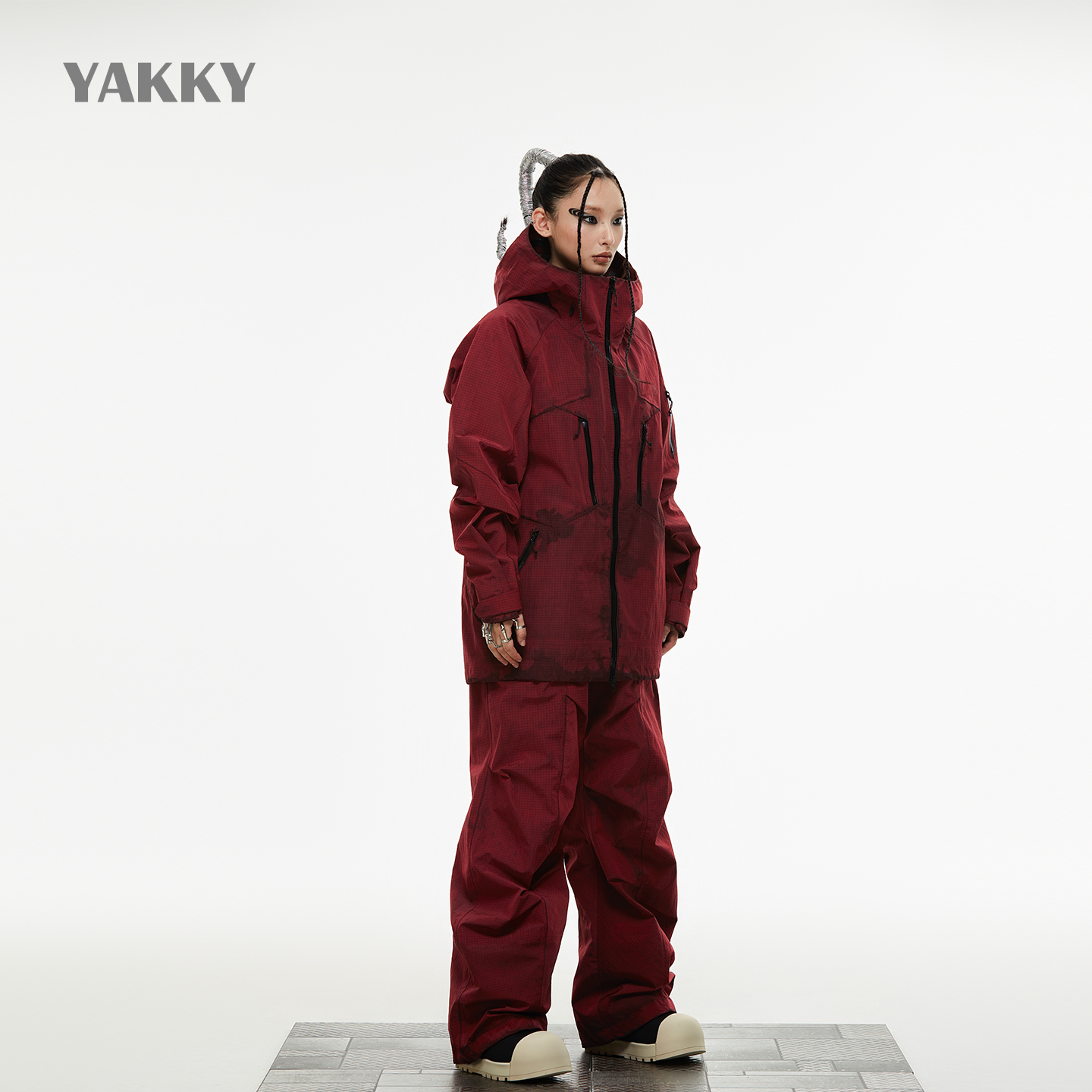 【新品】YAKKY脏染系列男女同款夹克上衣套装3L适用滑雪场景