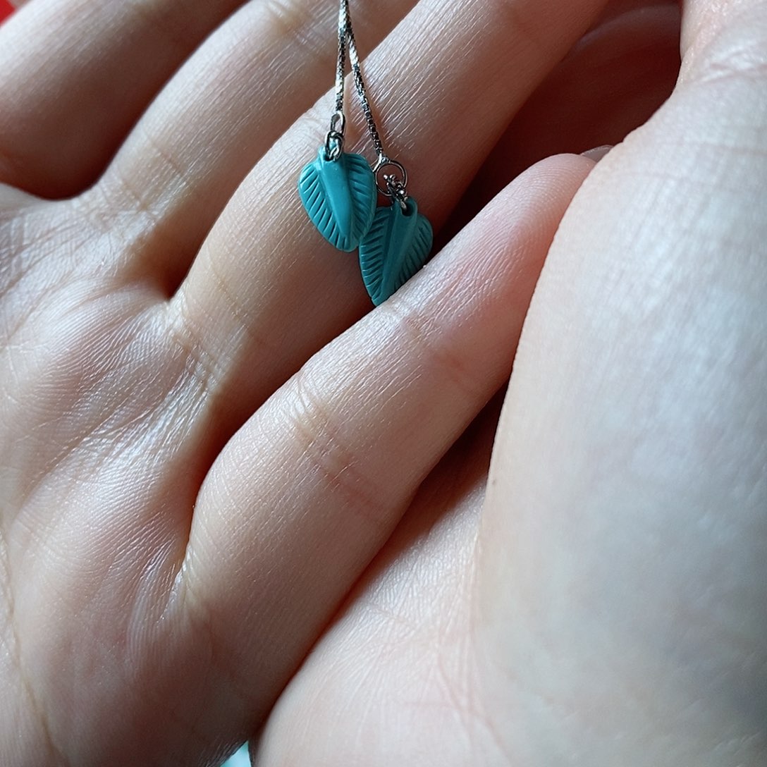 绿松石颈饰银S925镶嵌毛*