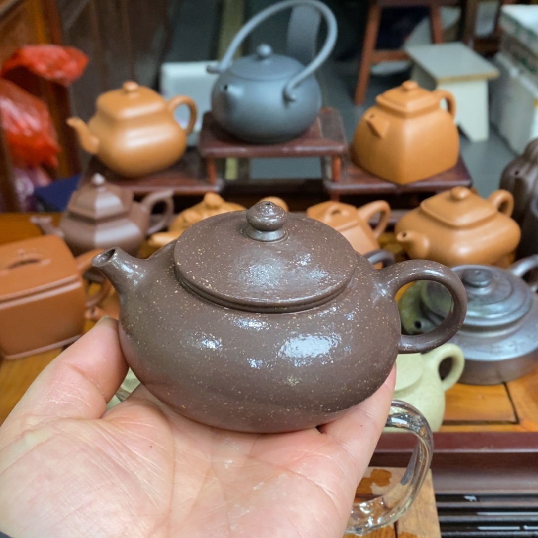 茶壶紫砂紫砂壶半手工紫玉金砂寒江