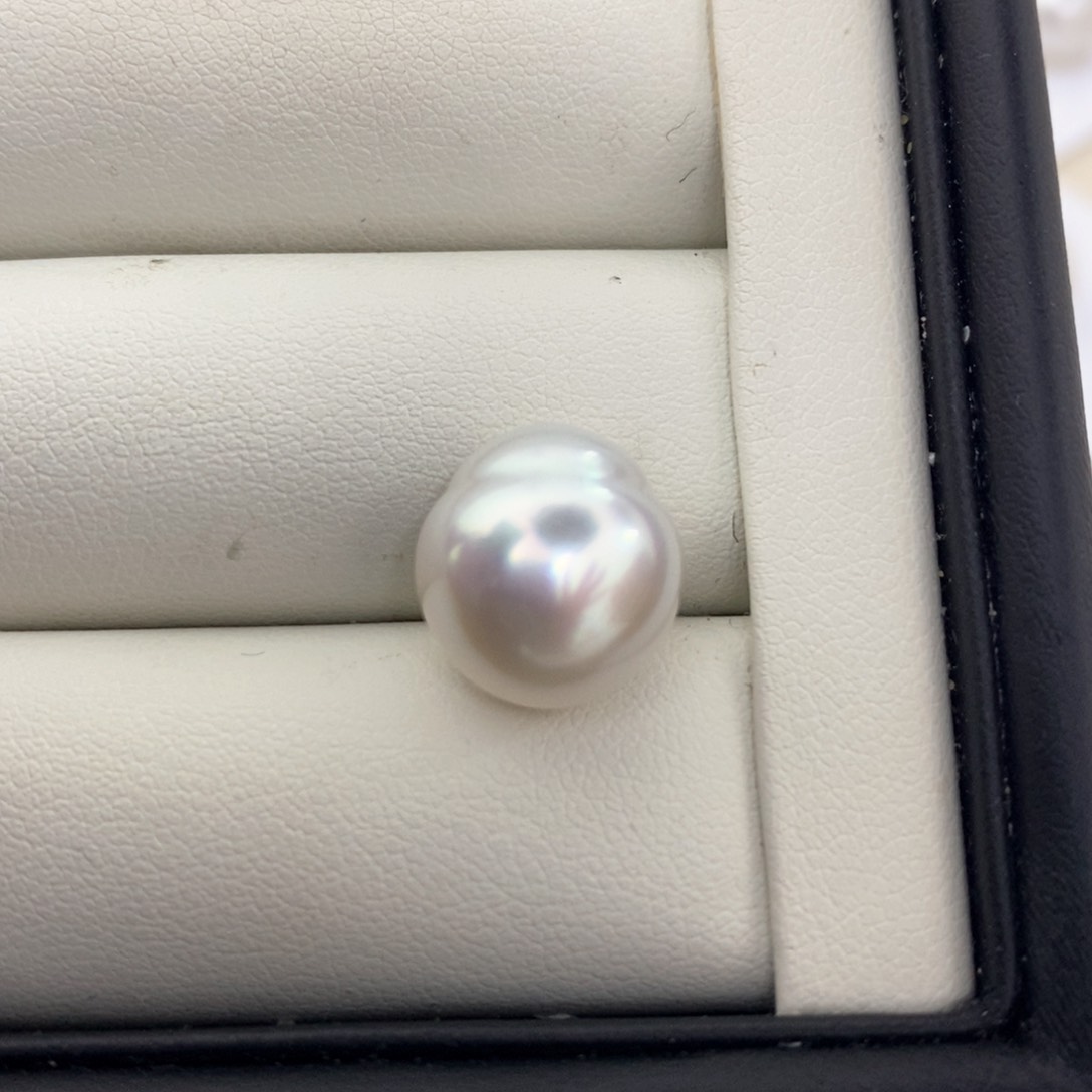 未镶嵌海水珍珠耳饰12.7mm澳白特价25