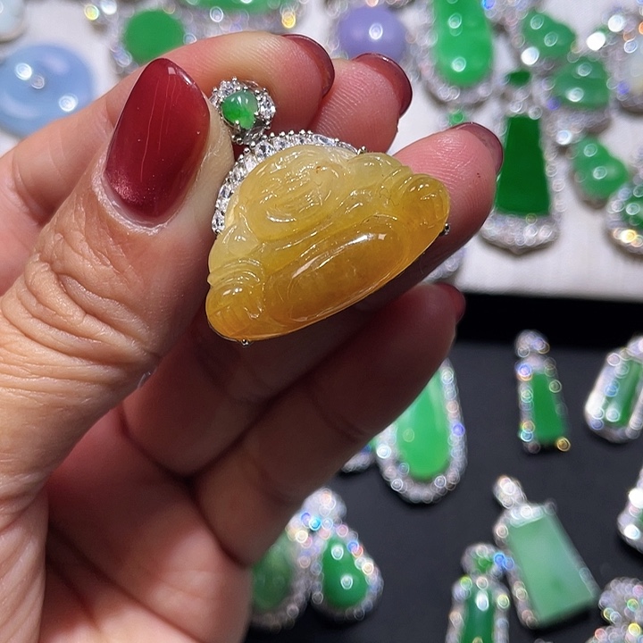 翡翠银S925镶嵌颈饰