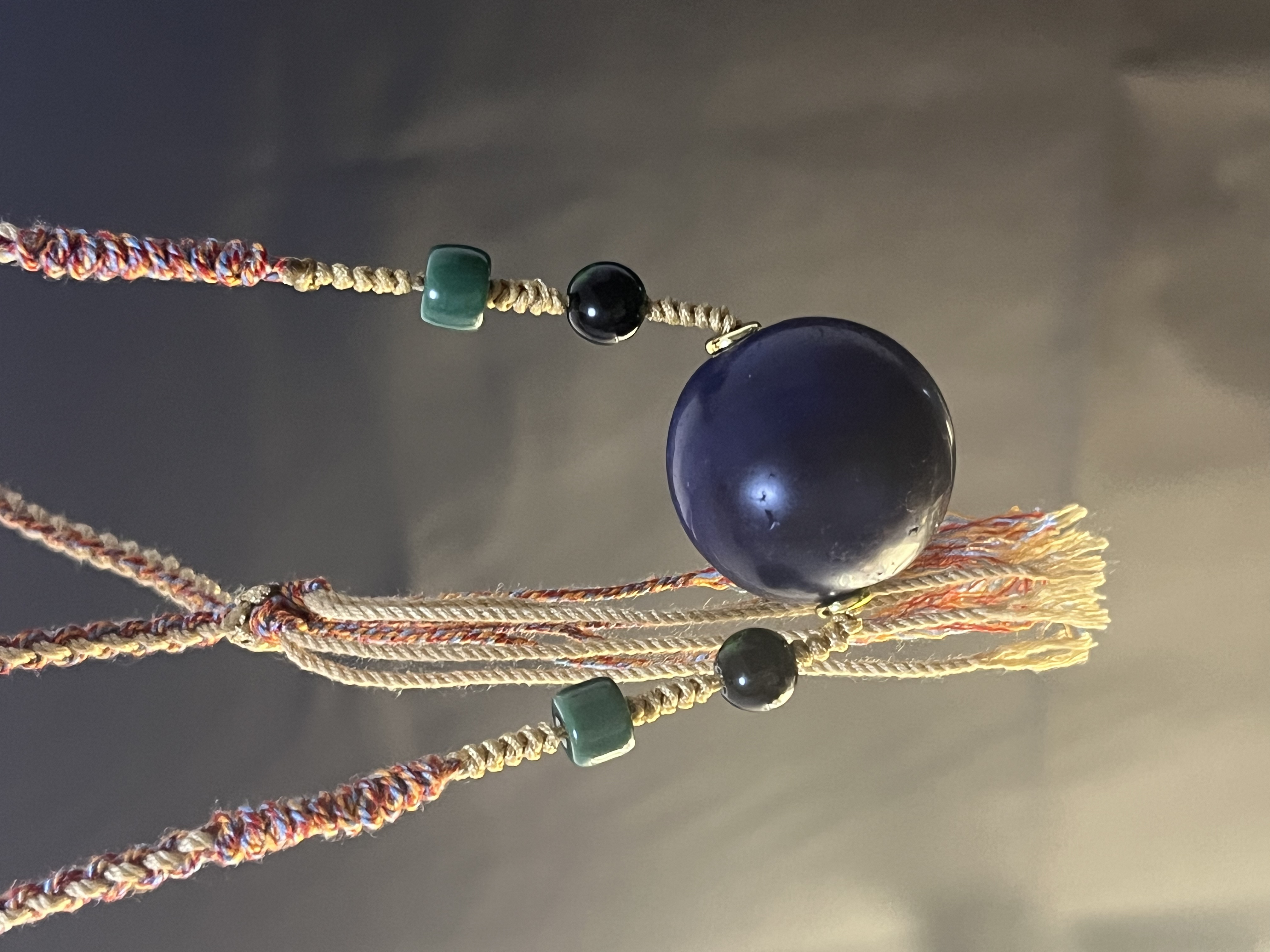 天然缠丝玛瑙圆珠锁骨链