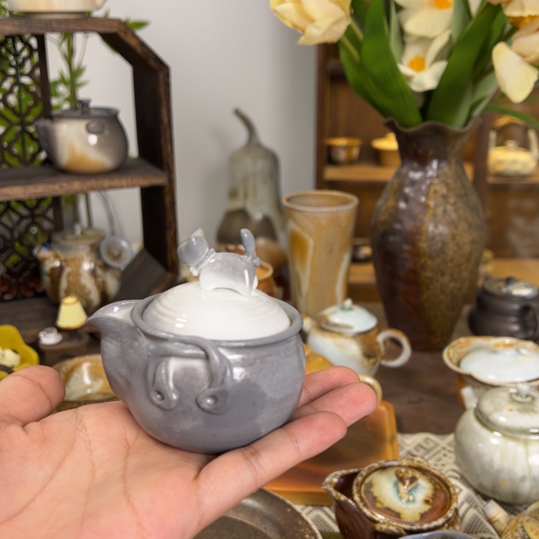 绝***懒猫咪宝瓶柴烧精品