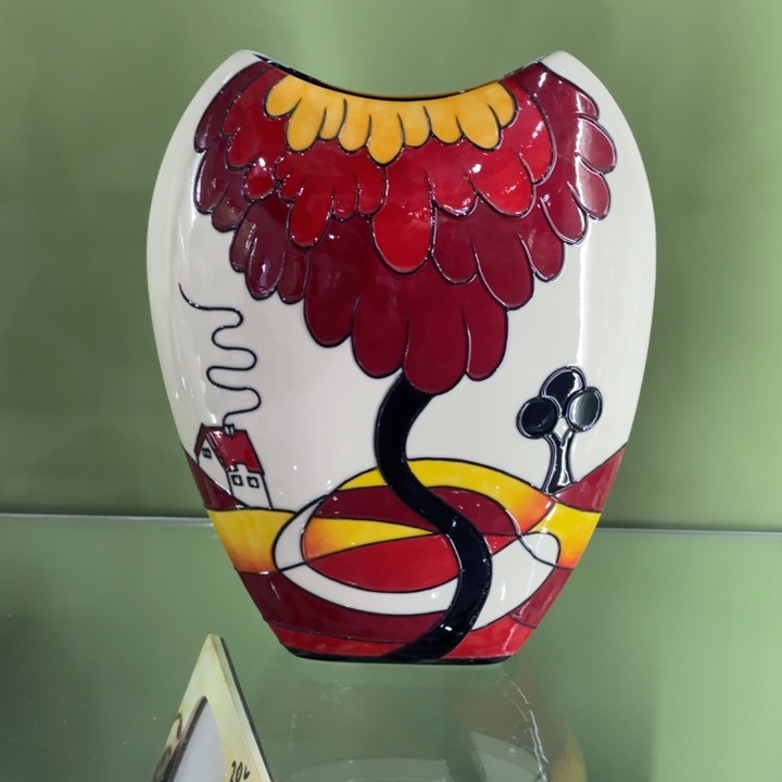 陶红色花瓶陶瓷一个