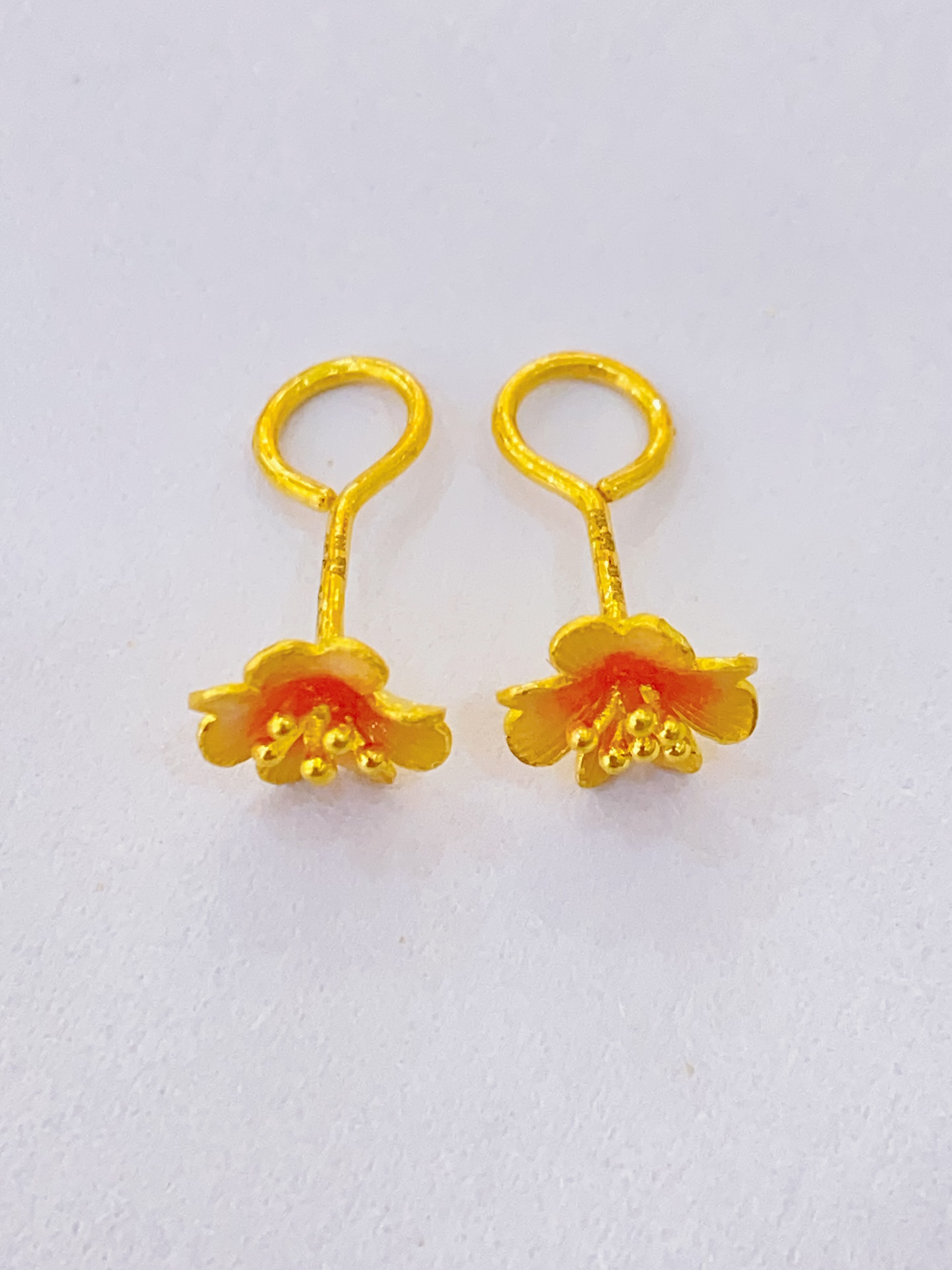 足金999珐琅彩时尚耳饰2.38g