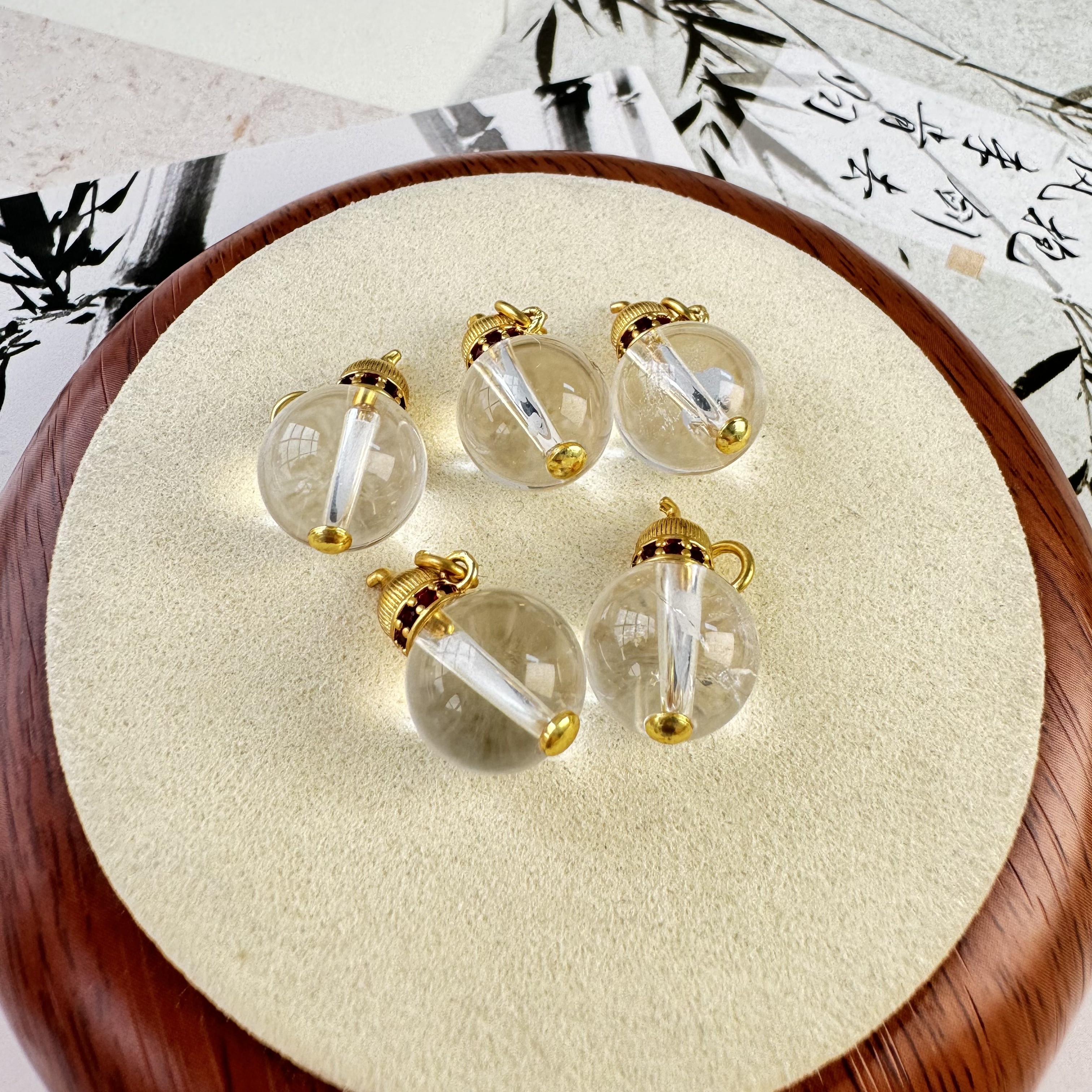 铜白水晶葫芦吊坠12mm  ZSA022AC036