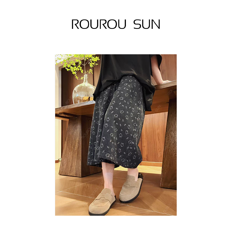 3050复古百搭减龄满印凯蒂猫休闲百搭宽松阔腿女
