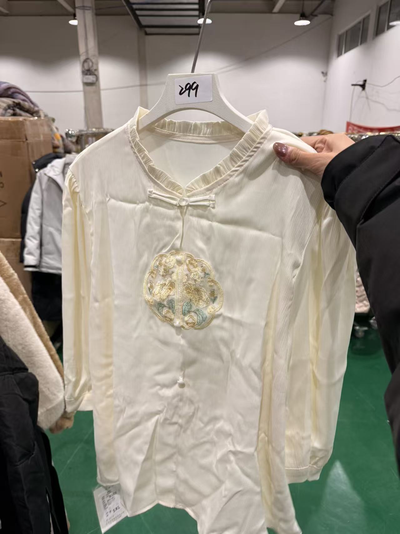 299立领成人常规款袖型长袖女装衬衫上衣春季连衣裙休闲