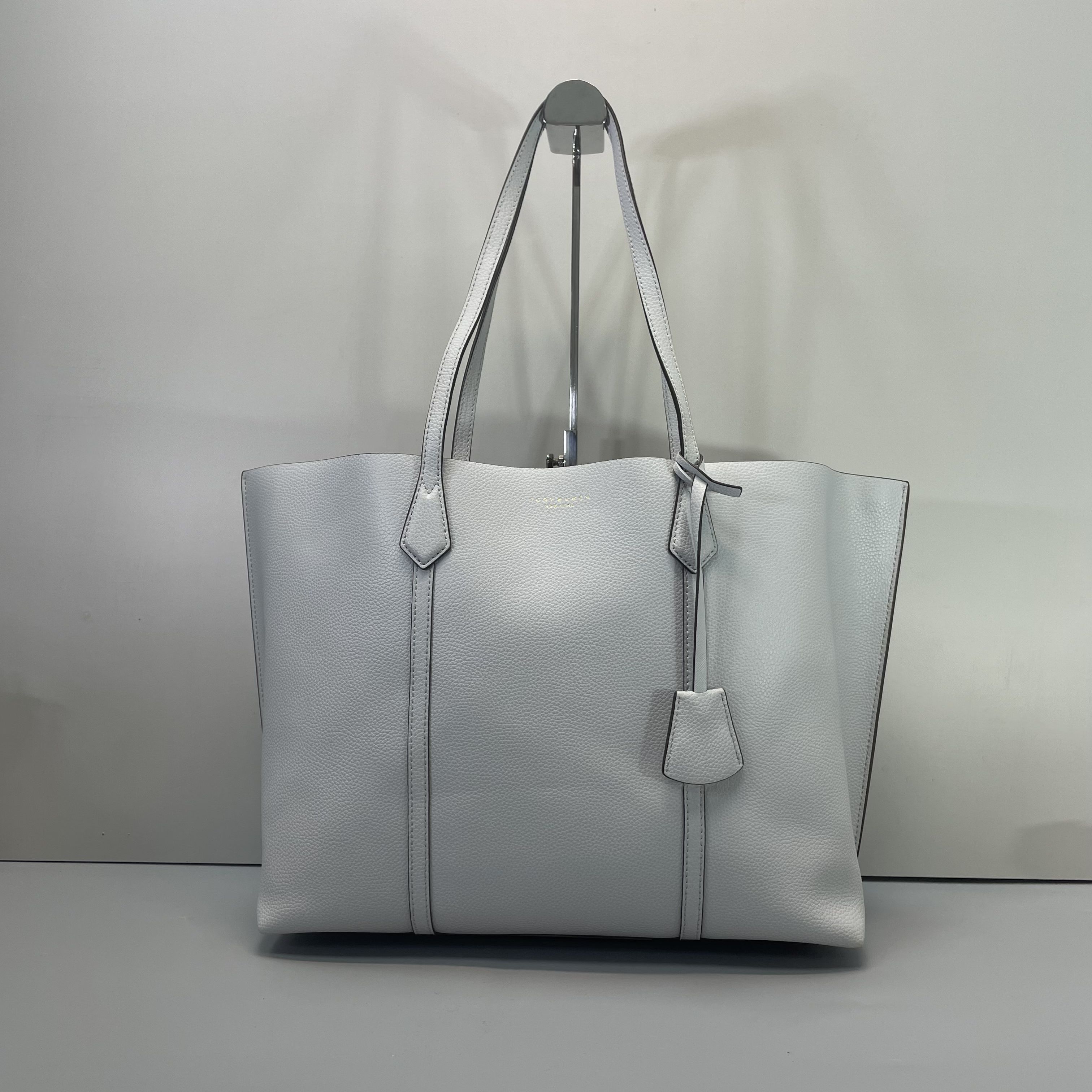 99新 TORY BURCH/汤丽柏琦 小林/蓝灰大托特包36*29*14cmA121708